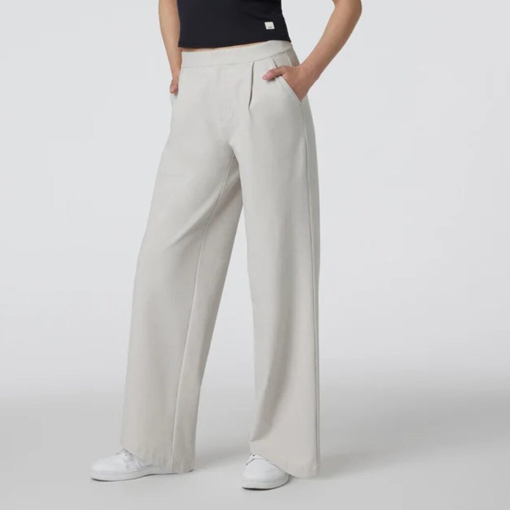 Vuori Women's Cream Wide-Leg Pants